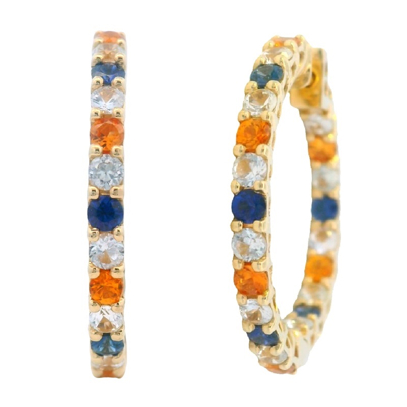 Small Sapphire Spirit Hoops